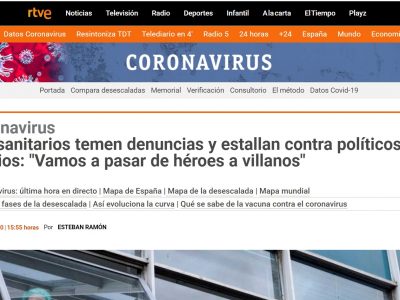 Rtve entrevista a Paloma Rodrigo, directora de Humanizando la Justicia, sobre la responsabilidad de los sanitarios en la gestión del Covid 19